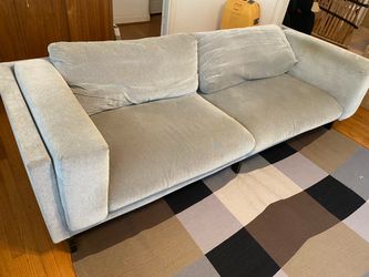 Light Gray Fabric 2-Seat Sofa