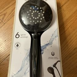 Allen+roth magnetic handheld showerhead matte black finish new