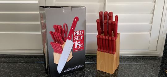 Pro Set 15-Piece Knife Set with Hardwood Block