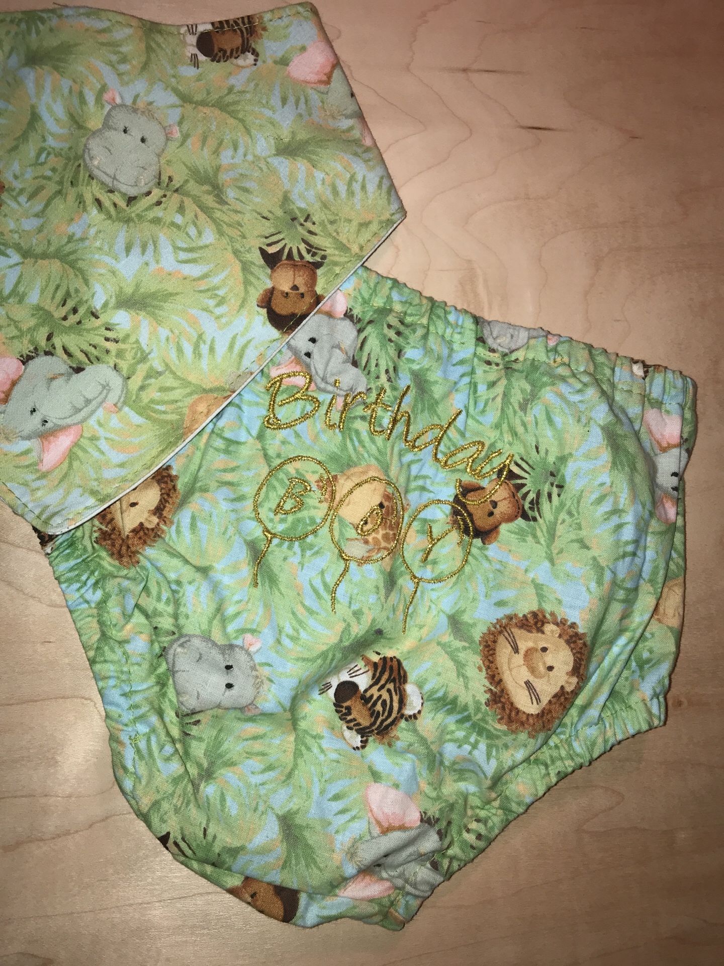 Birthday boy bibdana & diaper cover