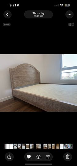 Pottery Barn Distressed Wood Bed Frame + Bunkie Board