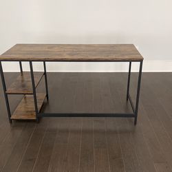 Computer Desk with Shelves - Rustic Brown 