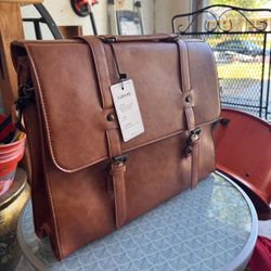 Brown Leather Messenger Bag (New!)