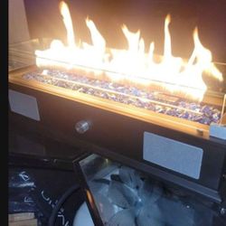 28" Long Table Top Bluetooth Fire Pit Speaker. Plays Loud And Clean Music Firm Price 