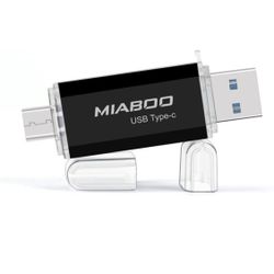 New! USB 3.0 Type-C Flash Drive Interface Dual Pen Drive Memory Storage 64GB U Disk for Phone, Tablet or New MacBook (Black 64GB)