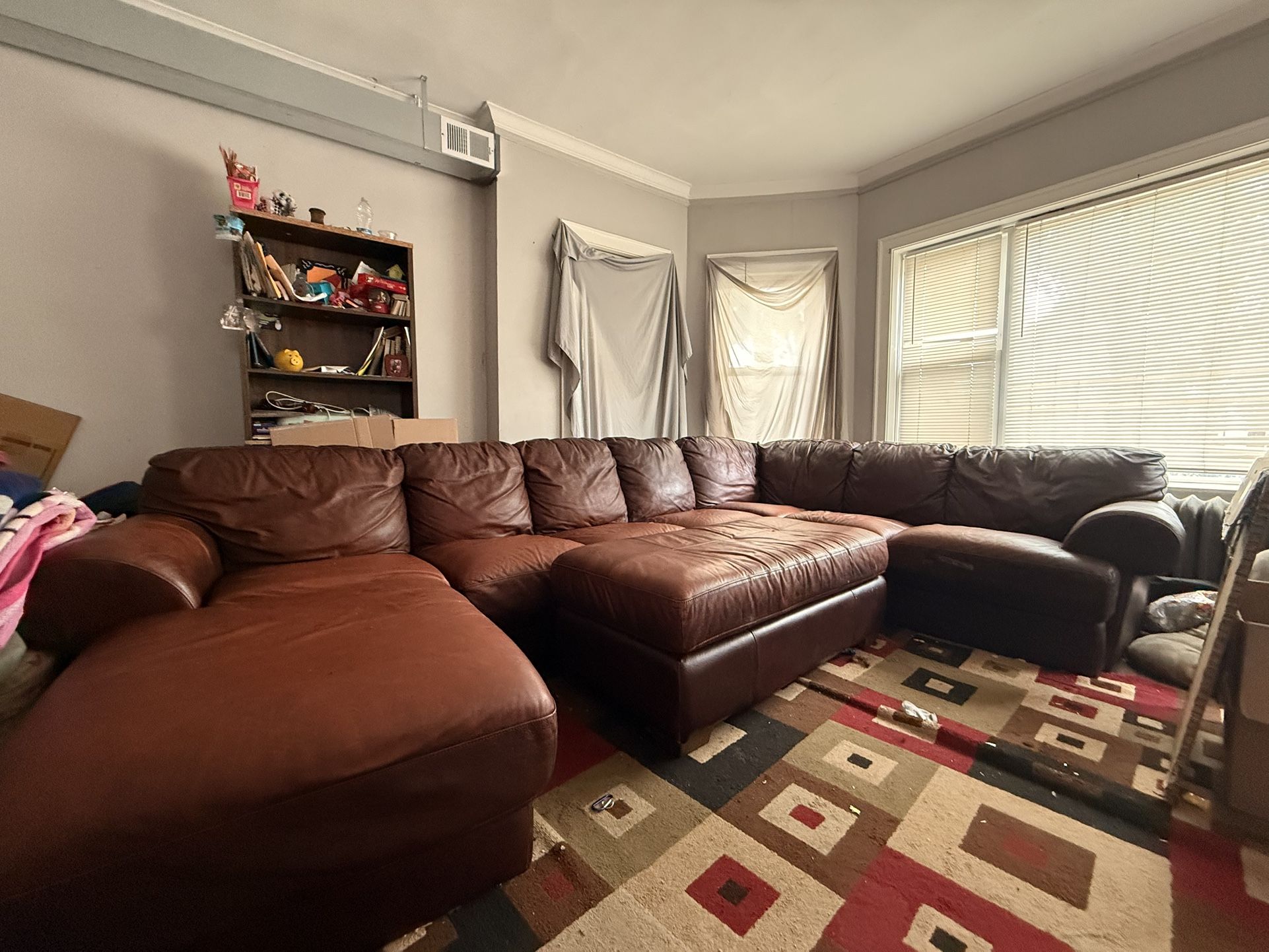 Brown Leather Couch 