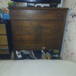 Wooden Dresser On Wheels. 
