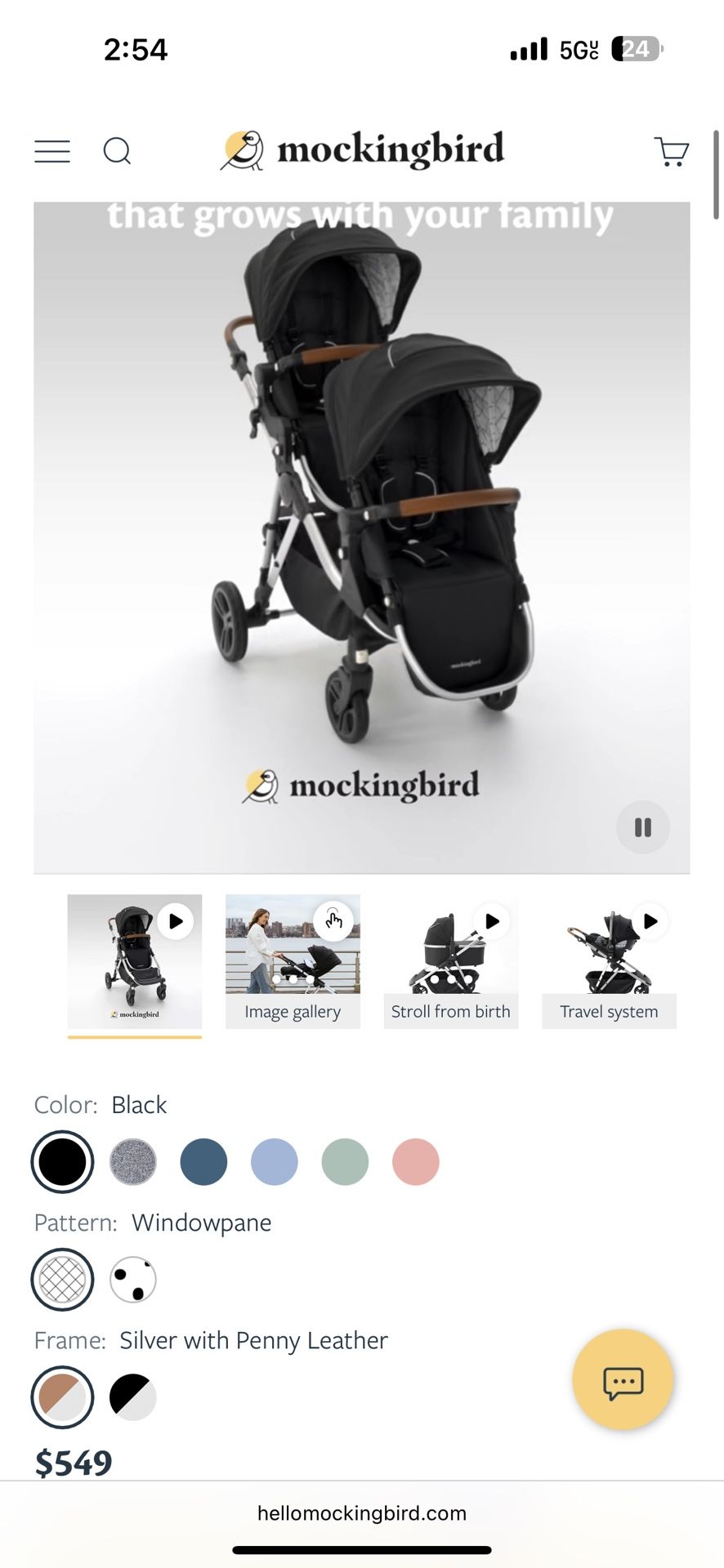 Mockingbird Double Stroller 