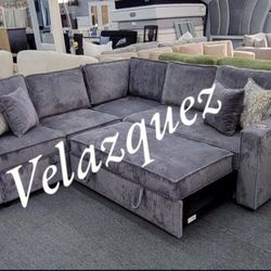 ✅️✅️3-Piece Convertible Sectional
Sleeper Sofa W/Cupholder, Sofa Storage, & USB Ports✅️✅️