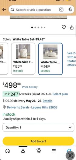 2 Beautiful white Marble grain table set (2)