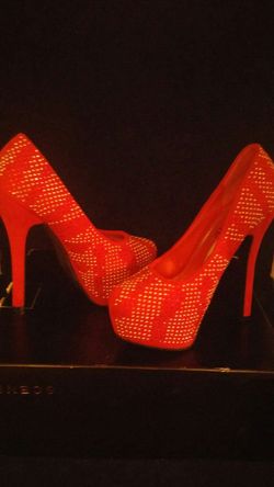 Red bling heels