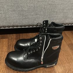 RED WING 967 STEEL TOE MOTORCYCLE BLACK BOOTS