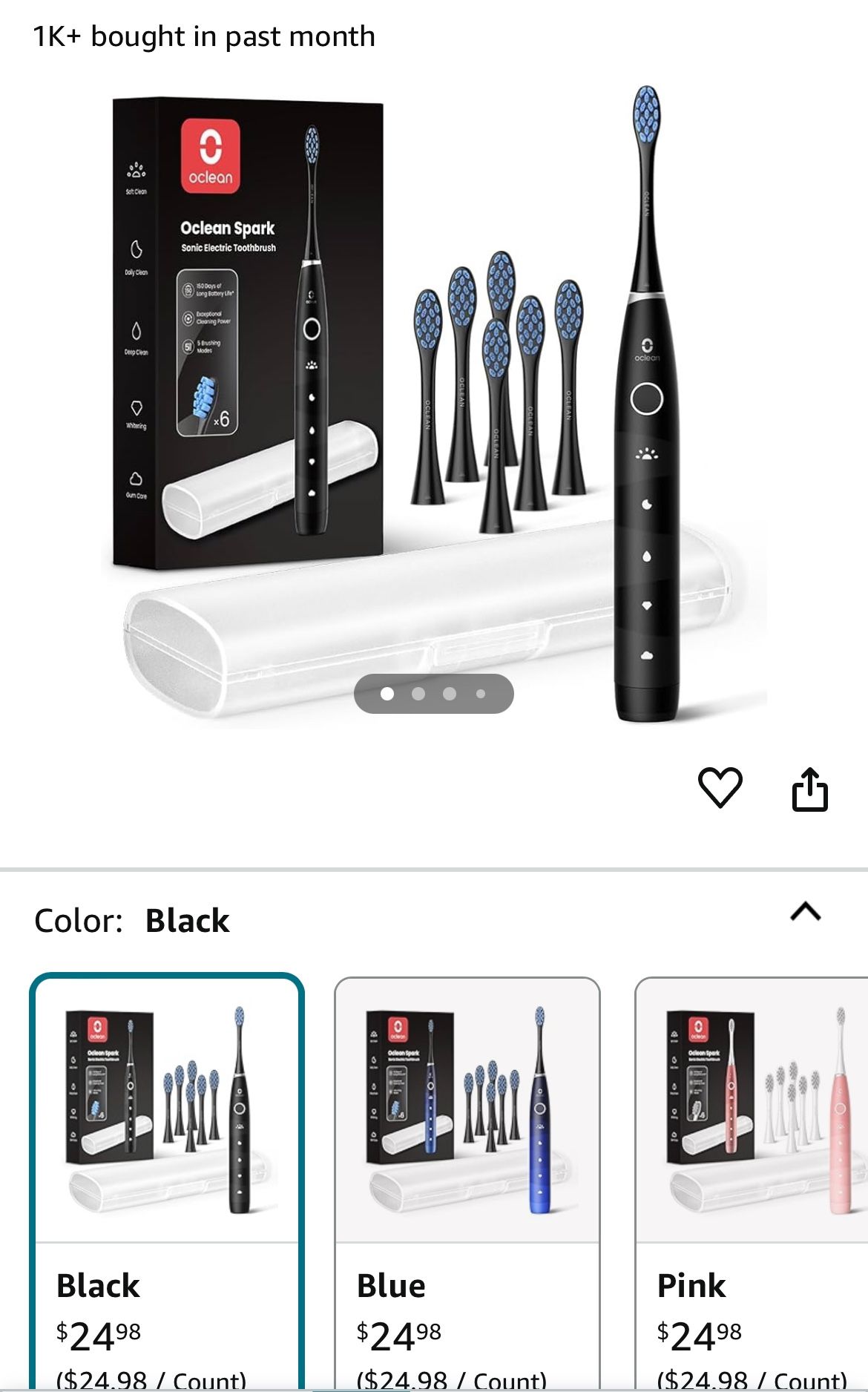 New In Box Electric Toothbrush for Adults with 6Soft Brush Heads&Travel Case,150Days Battery Life Travel Toothbrush w/76,000VPM Maglev Motor&USB Recha