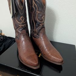 Real Lizard Cowboy Boots Size 9 1/2 Ew