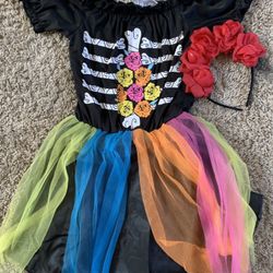 Skeleton Dia De Los Muertos Kids Costume Dress