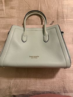 kate spade mint green pebbled leather satchel