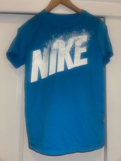 Nike Kids Bright Blue Tee with White Spray NIKE Logo