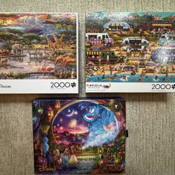 Bundle Of Three 2000 Piece Jigsaw Puzzles