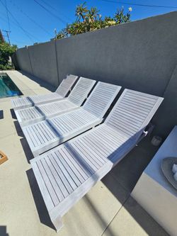 Outdoor Chaise Lounge with White Cushion