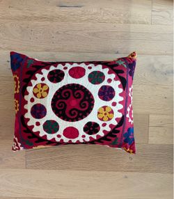 Vintage Red/Multi Suzani Decorative Pillow
