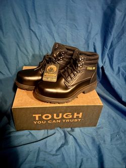 NEW Brahma Mens Gus LEATHER Wide Width 6" Steel Toe Work Boots Size 6.5W