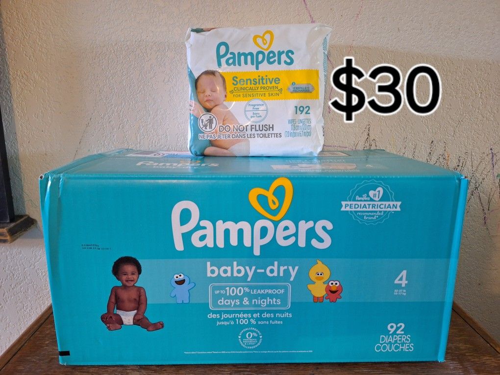 Pampers Diapers Size 4 And Wipes