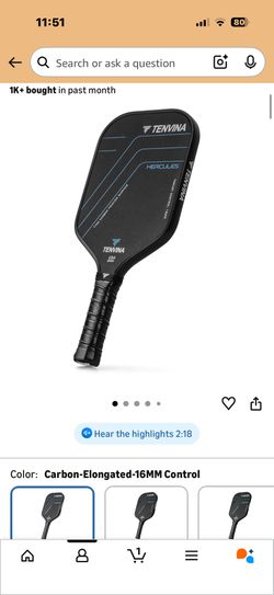 TENVINA Pickleball Paddles, Multi-Layer T700SC Textured Carbon Fiber Pickleball Paddle, 4-Types of Thicknesses and Shapes, USAPA Approved Pickle Ball 