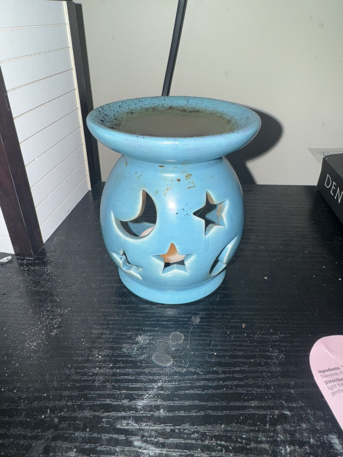 Blue Ceramic Star & Moon Wax Melt Warmer / Oil Burner
