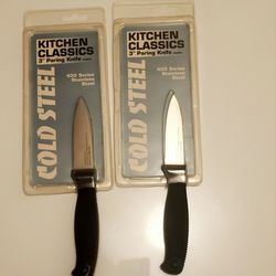 2- Cold Steel 3" Pairing Knife. New/Unused 