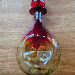 Blenko Antique Glass Cadmium Decanter 