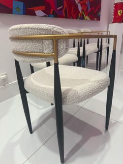 Like new dining chairs modern white boucle