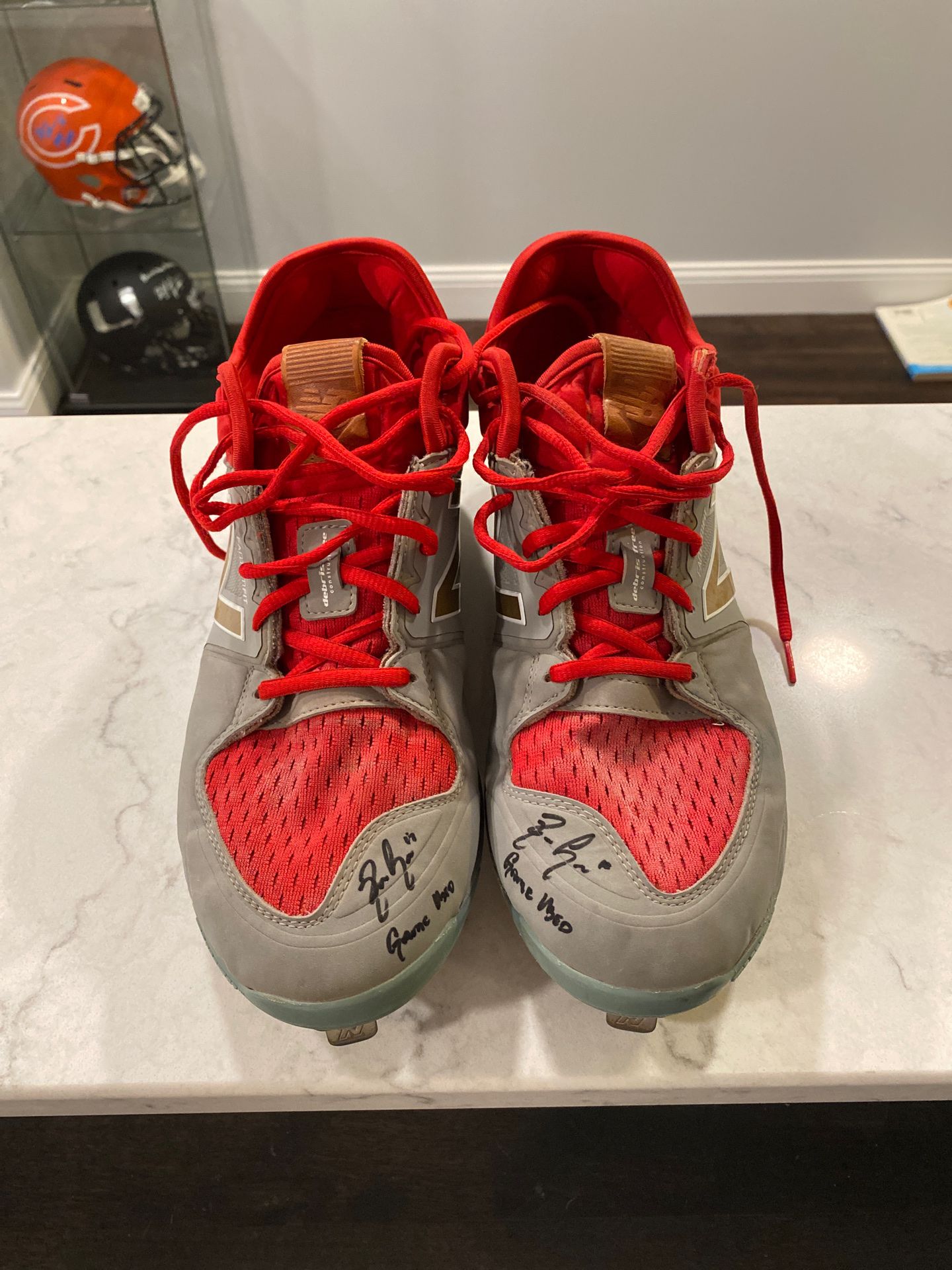 Randal Grichuk signed game worn cleats with COA!