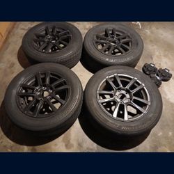 Toyota SCION Camry XB Avalon Solara Acura RSX 5x14.3 Five Lug Rims Wheels Tire Llantas Set (+45 ET/Offset) JDM Made in Japan, Denso TRD 