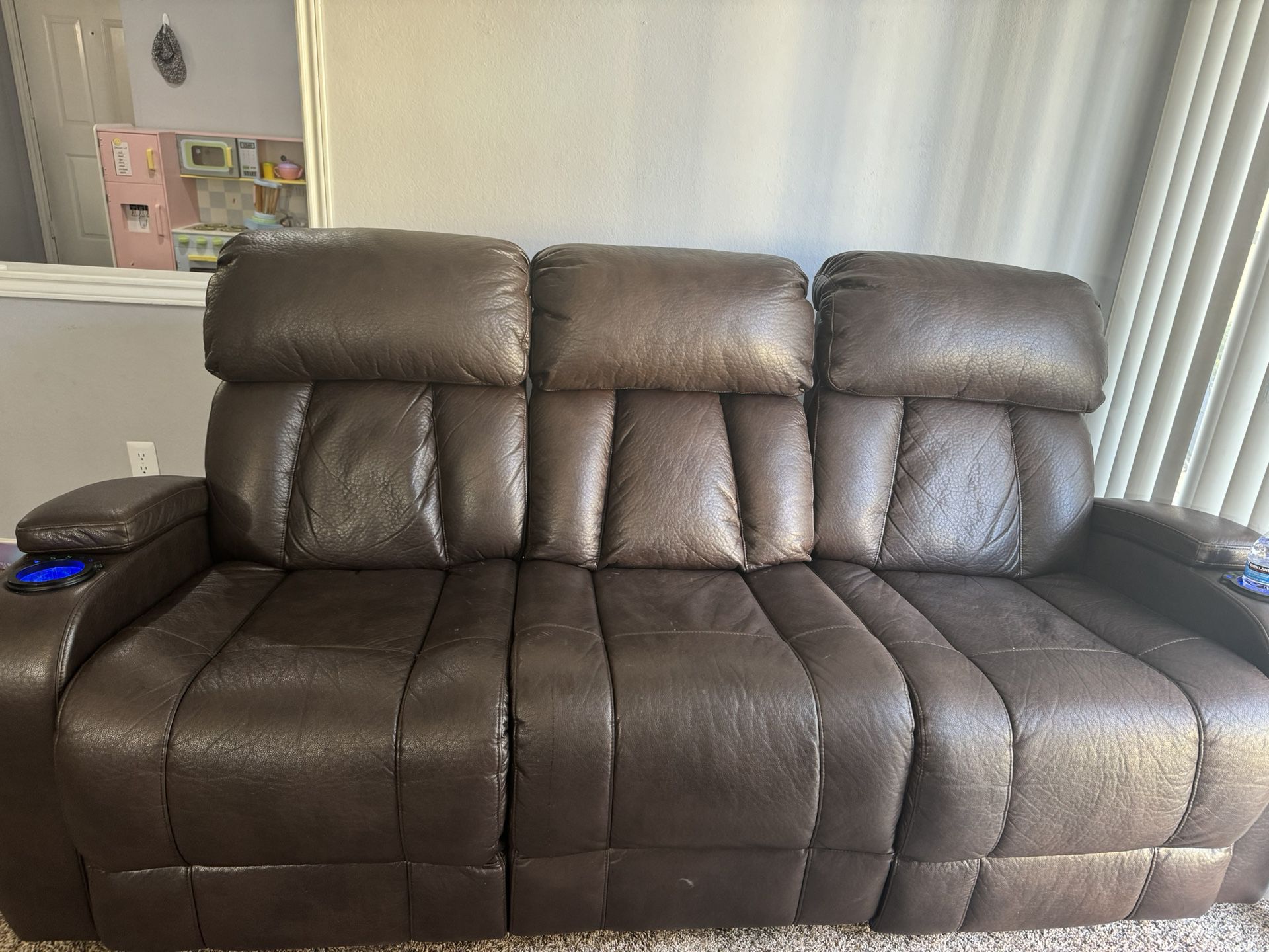 automatic recliner  leathersofa