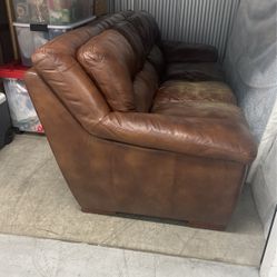 Brown Leather Couch 
