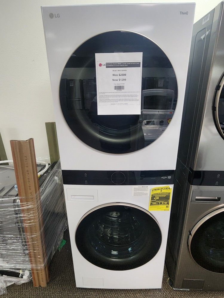 WashTower Stacked SMART Laundry Center 4.5 Cu.Ft.Front Load Washer 8 7.4 Cu.Ft. Electric Dryer