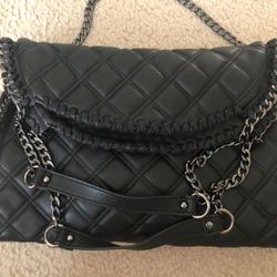 Handbag Black Quilted With Black Hardware Steve Madden Purse