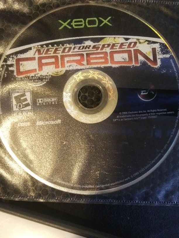 Xbox Gameneed For Speed Carbon Plaable Condition Lite Surface Wear