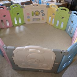 Large Modular Baby Playpen - Interactive Activity Center With a folding foam play mat