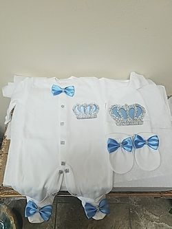 Baby light blue onesie set (0-3)/Christmas gift
