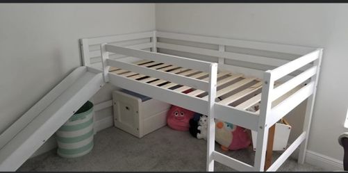 Twin loft bed with slide