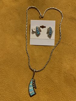 Turquoise & opal set sterling silver