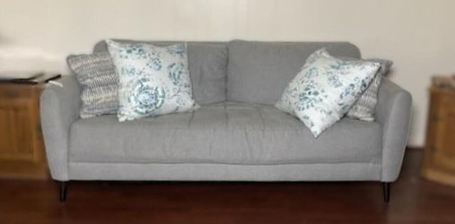 Ashley's Grey Sofa & Love seat Set with Pillows