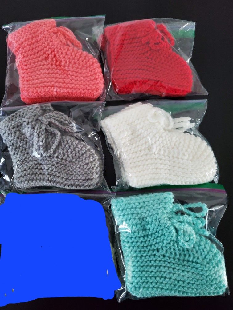 Baby Socks Hand Knitting  Foot Warmers Size  6 -12 month  $12 each