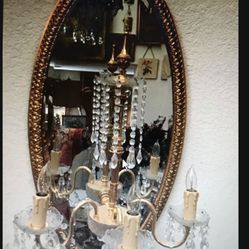 Vintage Mirror With Candle Holder 