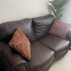 Faux Leather Loveseat