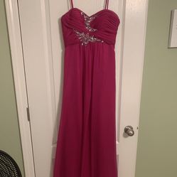 David’s Bridal Long Pink Fuchsia Formal Dress Size 2