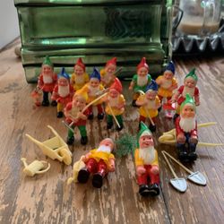 Elves elf gnome gnomes vintage cake toppers