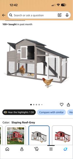Large Wooden Chicken Coop with Run