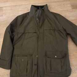 Michael Kors Wool Blend Winter Over Peacoat Dark Olive Size L  2 in 1 Field Coat